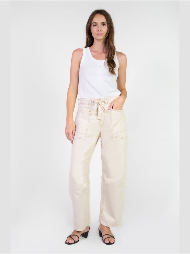 Jeans balloon loose large 'Le Temps Des Cerises' Blanc - Kiabi