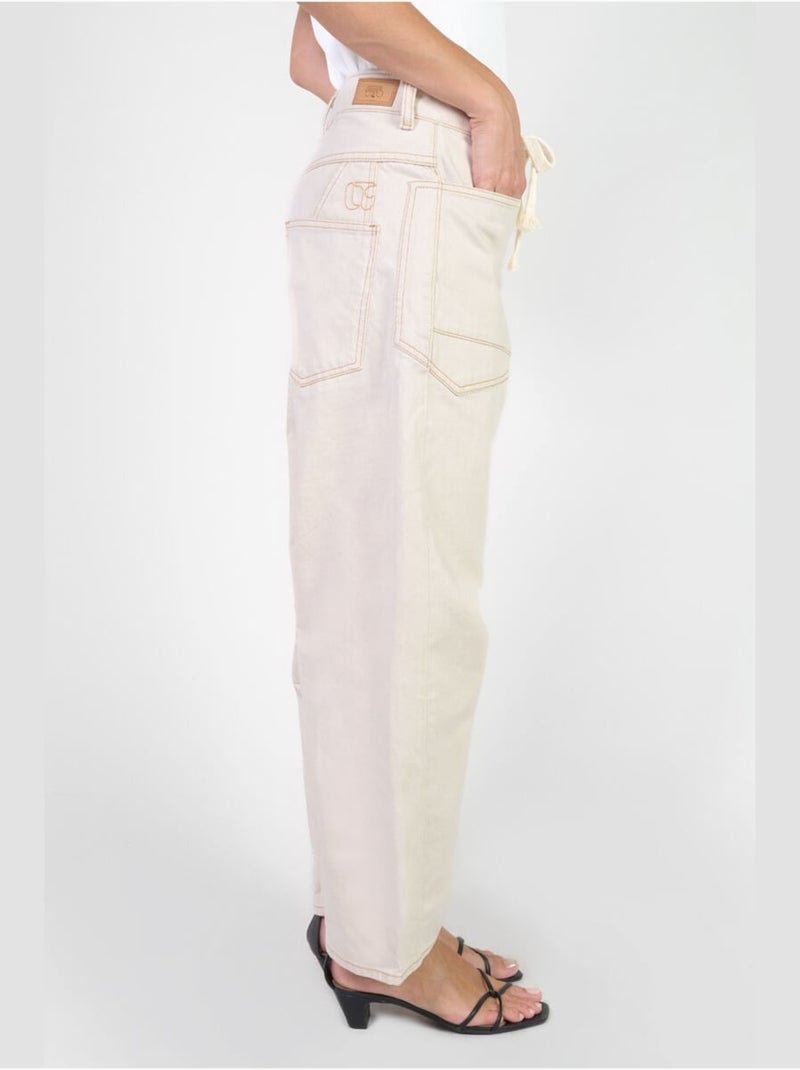 Jeans balloon loose large 'Le Temps Des Cerises' Blanc - Kiabi
