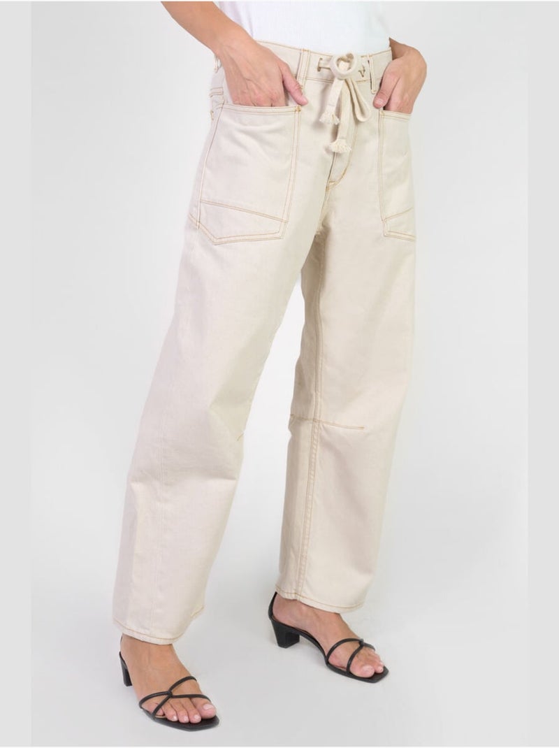 Jeans balloon loose large 'Le Temps Des Cerises' Blanc - Kiabi