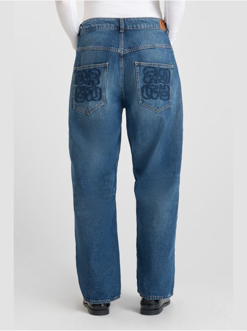 Jeans balloon loose large 'Le Temps Des Cerises' Bleu - Kiabi