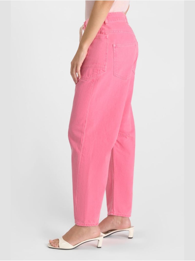 Jeans balloon loose large 'Le Temps Des Cerises' Rose - Kiabi