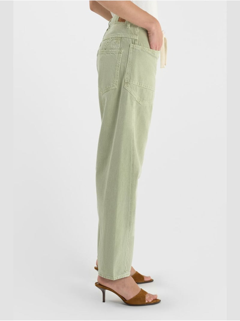 Jeans balloon loose large 'Le Temps Des Cerises' Vert - Kiabi