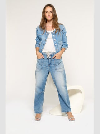 Jeans balloon taille haute loose large 'Le Temps Des Cerises'