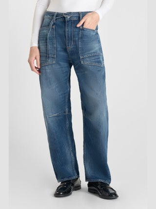 Jeans balloon taille haute loose large 'Le Temps Des Cerises'