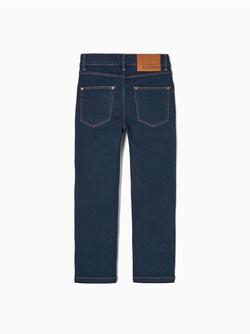 Kaporal Jean Fille Voze – Bleu Foncé Délavé, Coupe Droite Confortable, 5 Poches, Stretch Coton Recyclé