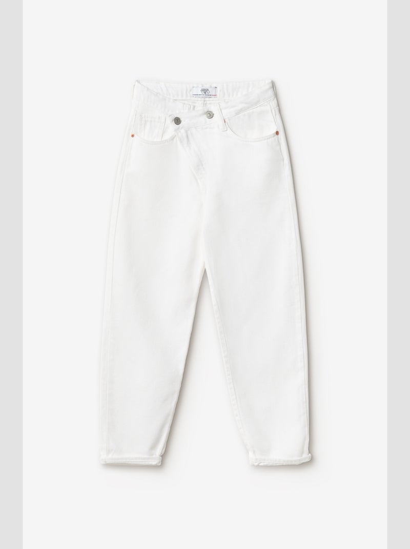 Jeans boyfit 7/8ème 7/8ème 'Le Temps Des Cerises' Blanc - Kiabi