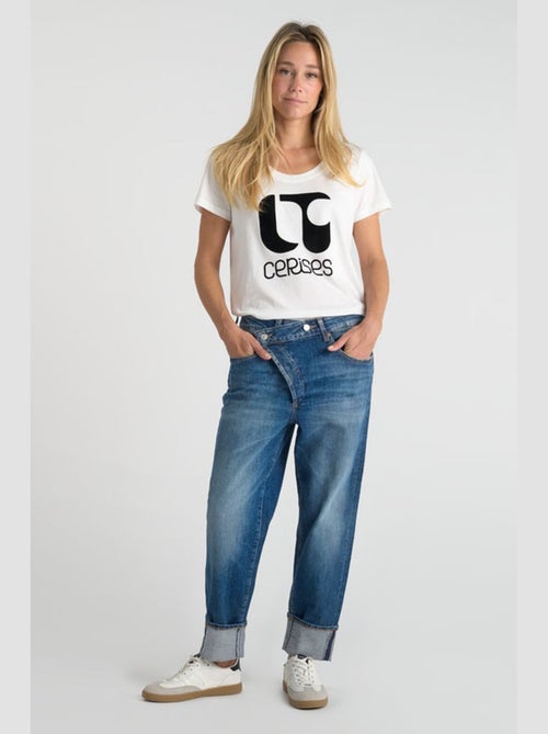 Jeans boyfit 7/8ème regular droit 7/8ème 'Le Temps Des Cerises' - Kiabi