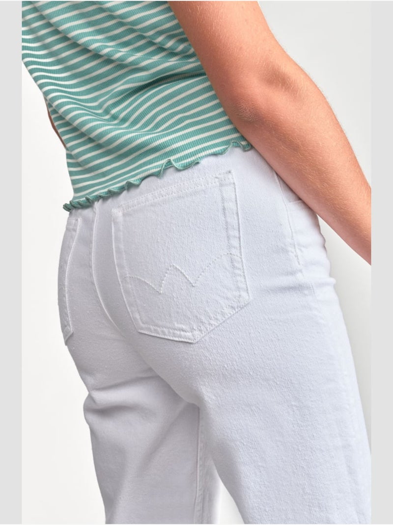 Jeans boyfit loose large 7/8ème 'Le Temps Des Cerises' Blanc - Kiabi