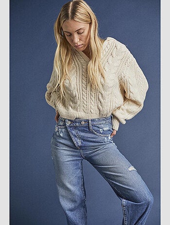 Jeans boyfit loose large 7/8ème 'Le Temps Des Cerises'