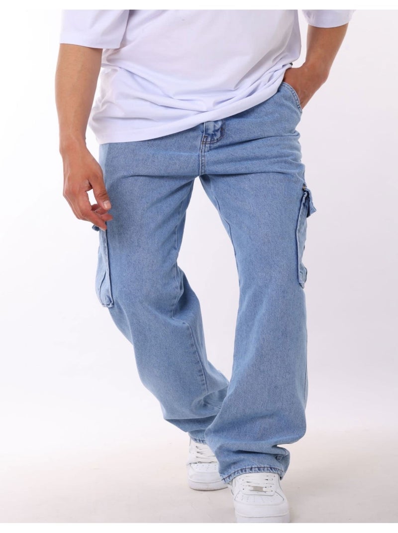 Jean Cargo Bleu Atlas For Men - Taille 40, Coupe Décontractée, Occasion Très Bon état