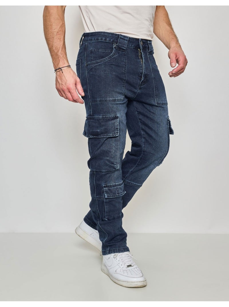 JEANS CARGO Kebello Bleu - Kiabi