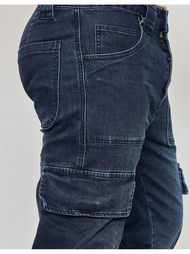 JEANS CARGO Kebello Bleu - Kiabi