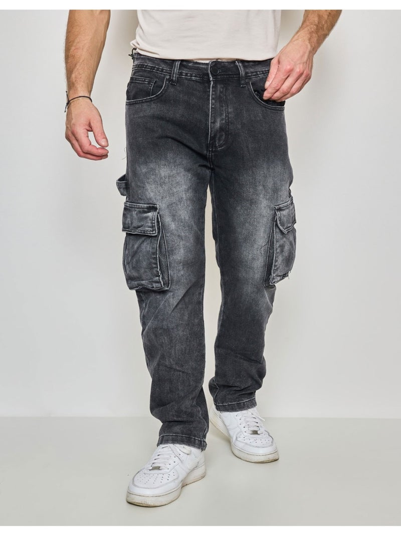 JEANS CARGO Kebello Gris - Kiabi