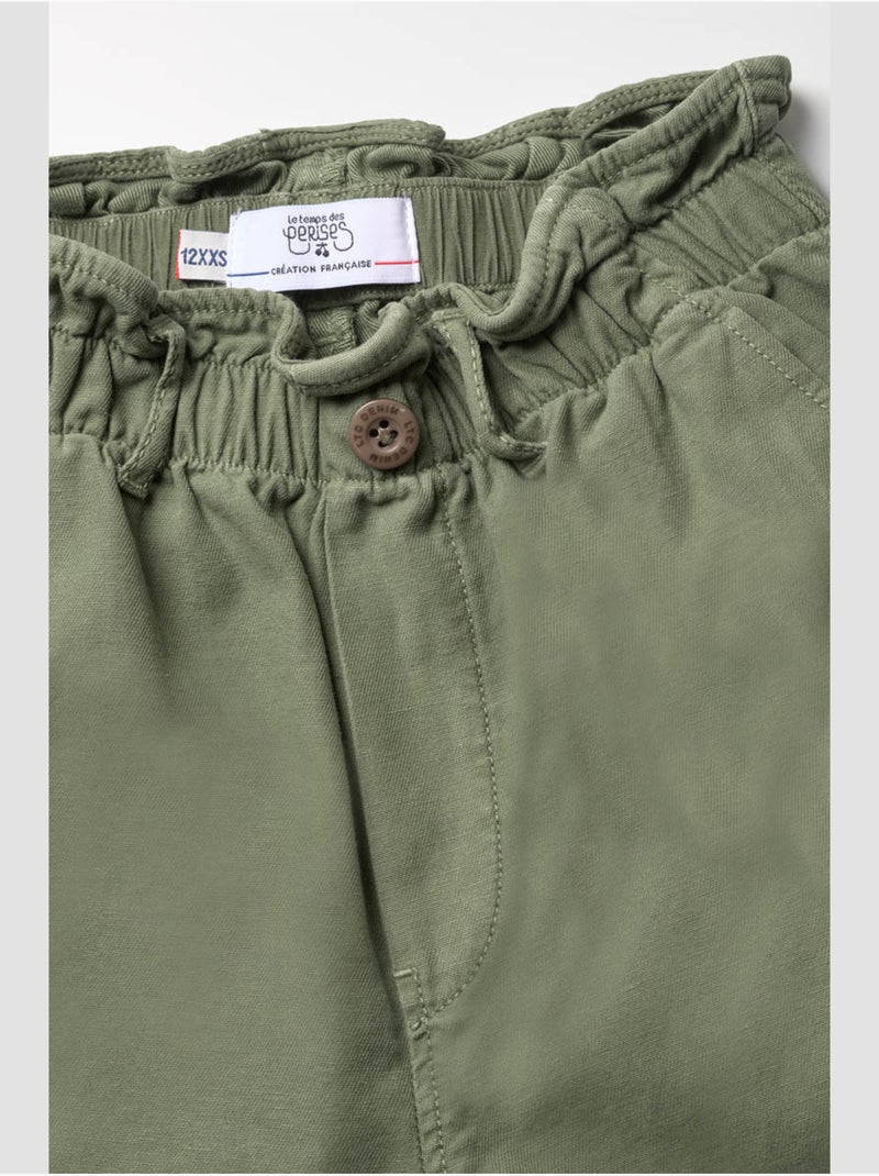 Jeans cargo 'le temps des cerises' Kaki - Kiabi