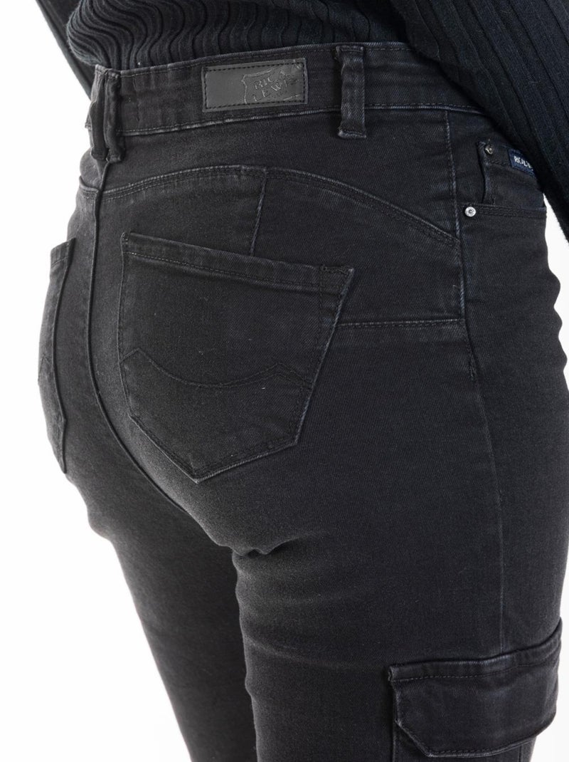 Jeans cargo slim push-up stretch MOYRA 'Rica Lewis' Noir - Kiabi