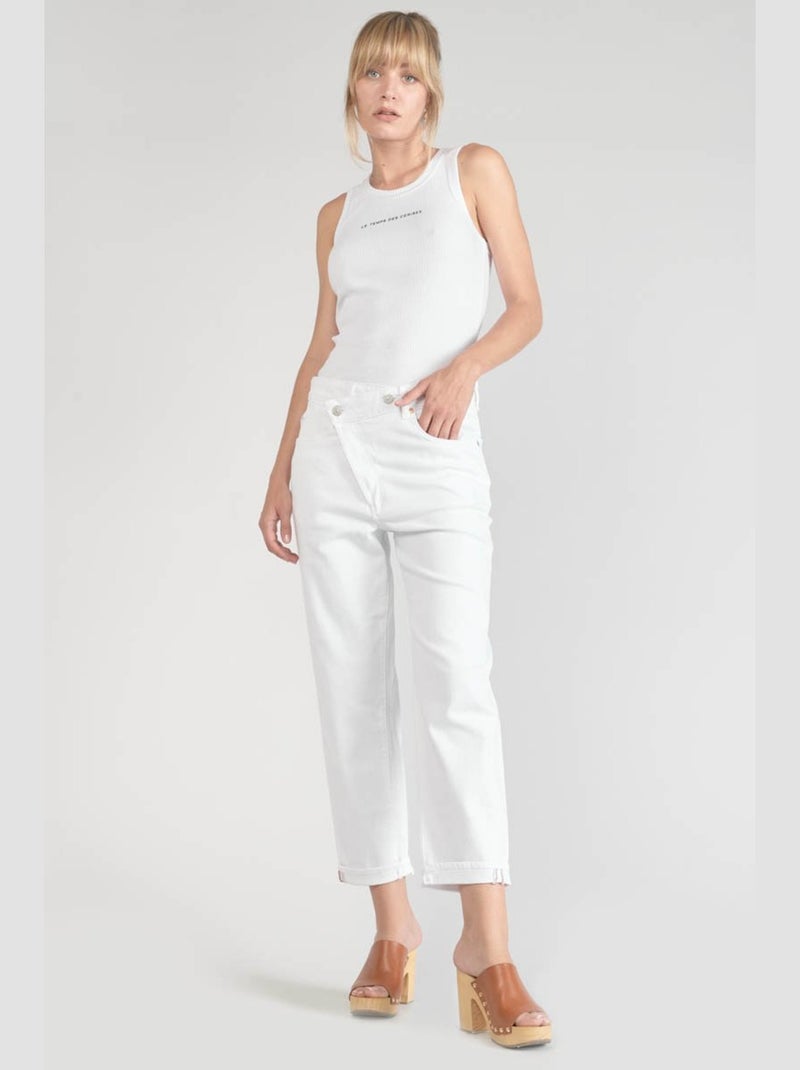 Jeans cosy boyfit 7/8ème 'Le Temps Des Cerises' Blanc - Kiabi