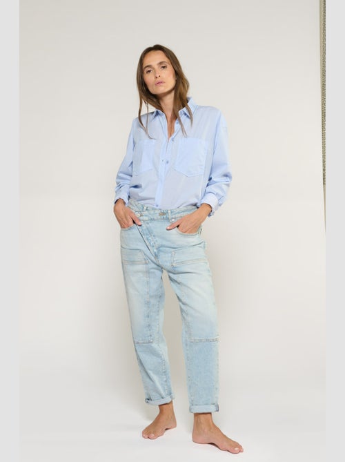 Jeans cosy boyfit 7/8ème 'Le Temps Des Cerises' - Kiabi