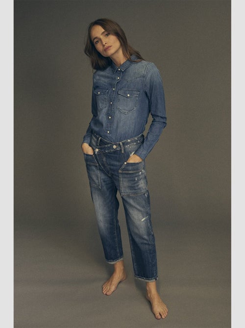 Jeans cosy boyfit 7/8ème 'Le Temps Des Cerises' - Kiabi