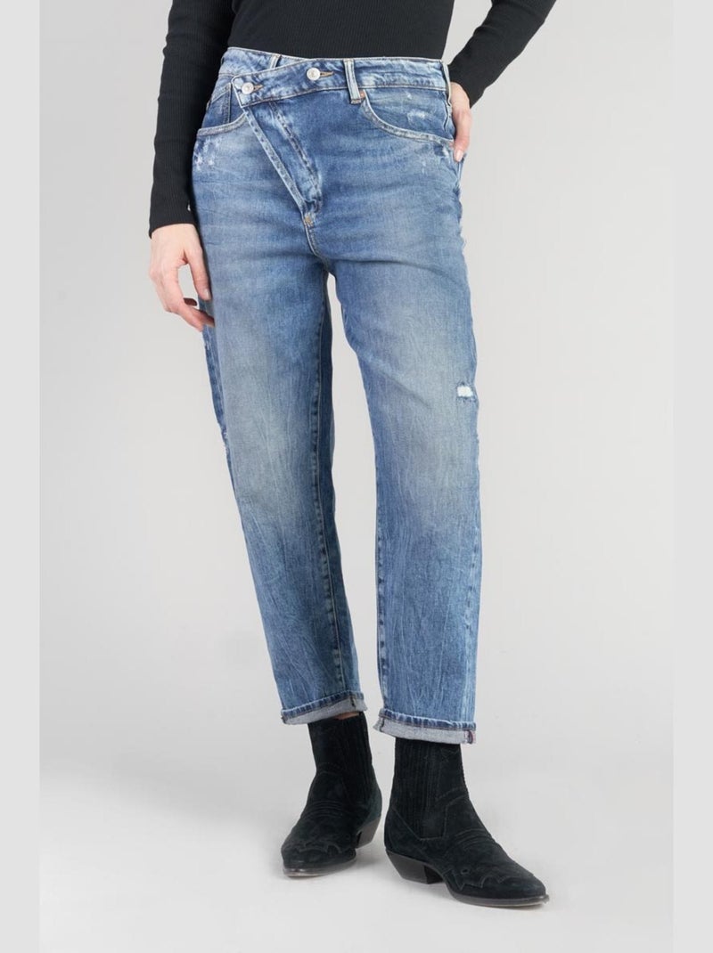 Jeans cosy boyfit 7/8ème 'Le Temps Des Cerises' Bleu - Kiabi