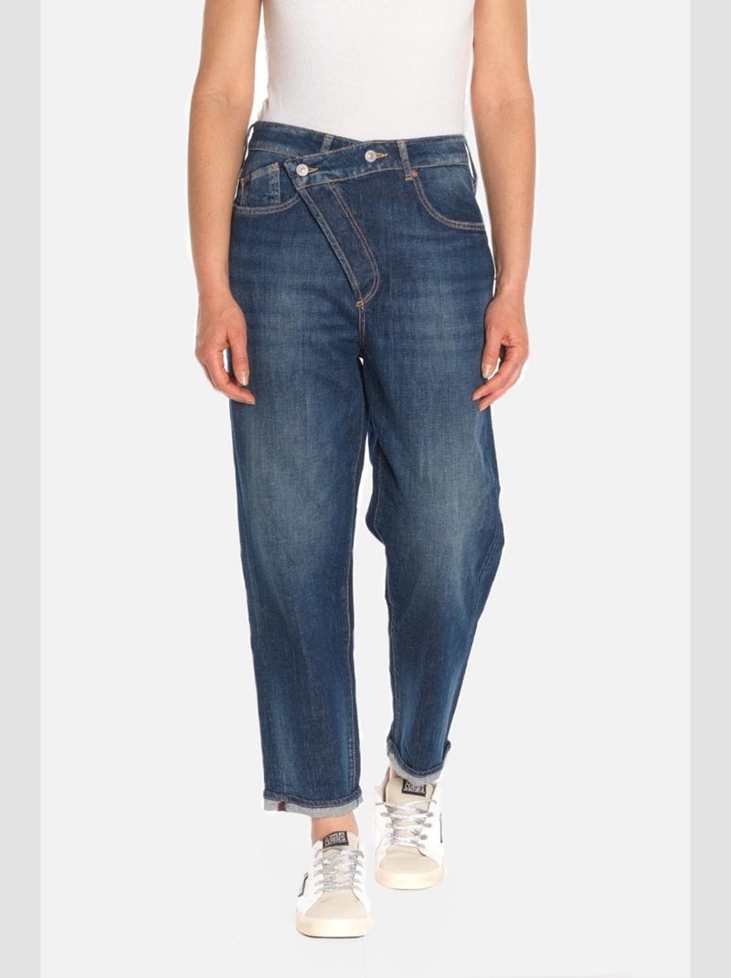 Jeans cosy boyfit 7/8ème 'Le Temps Des Cerises' Bleu - Kiabi
