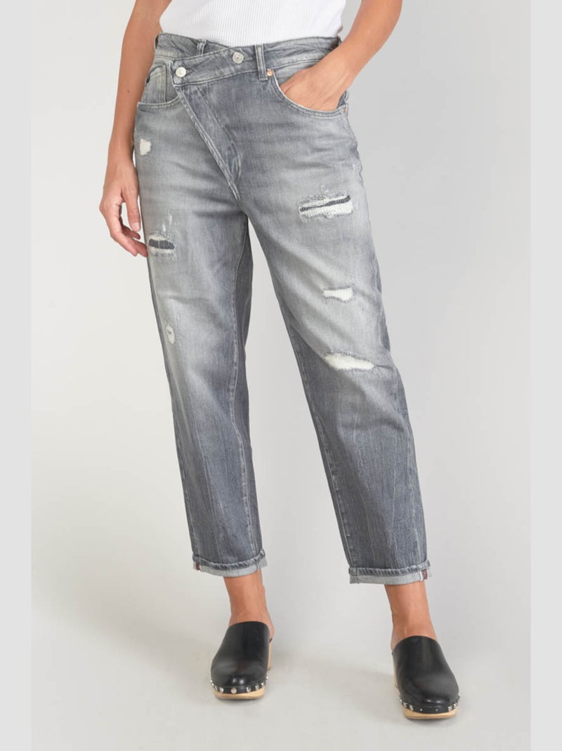 Jeans cosy boyfit 7/8ème 'Le Temps Des Cerises' Gris - Kiabi