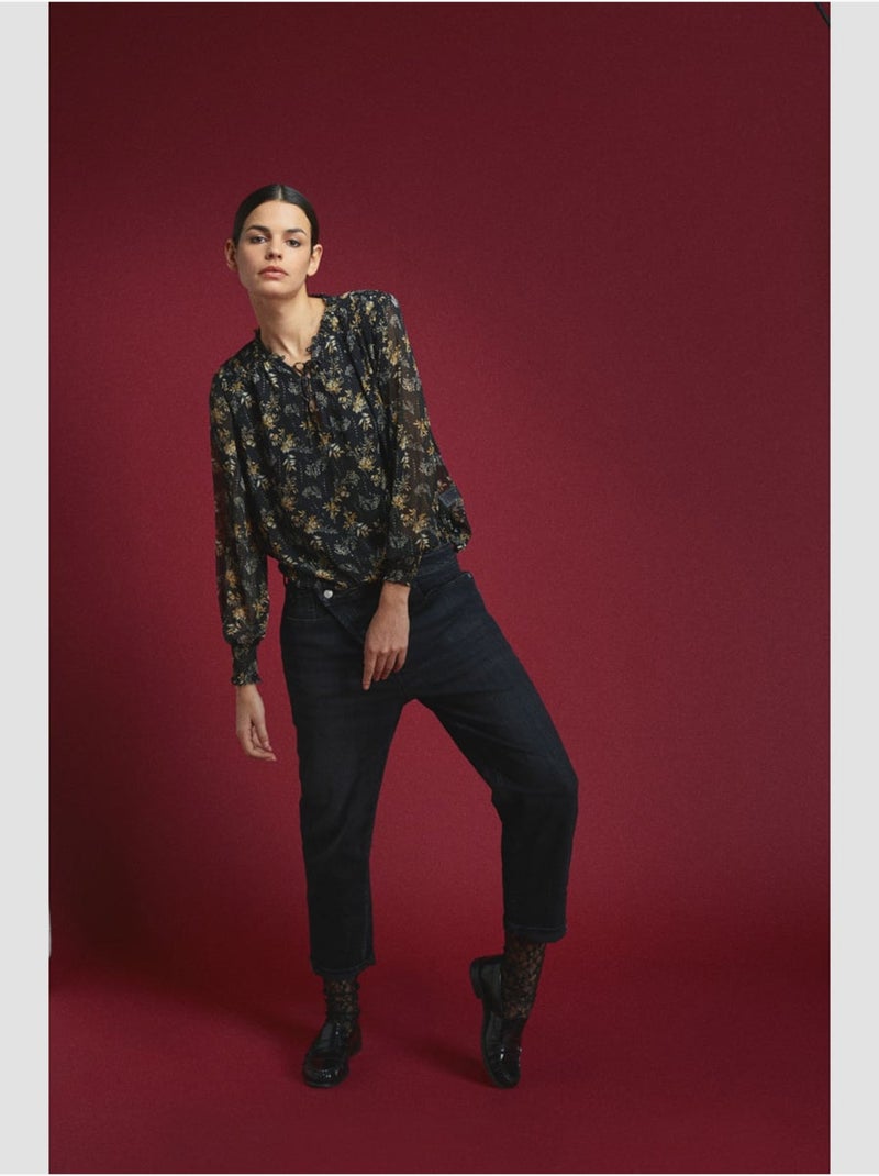 Jeans cosy loose large 7/8ème 'Le Temps Des Cerises' Noir - Kiabi