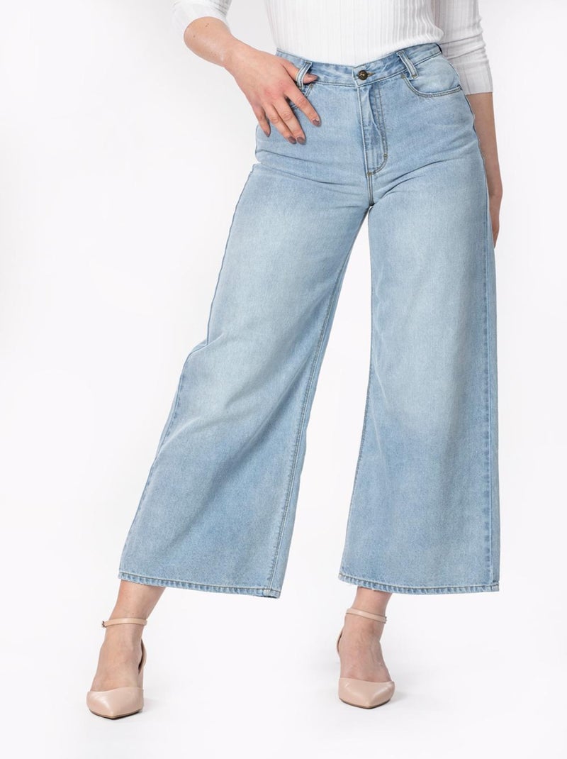 Jeans coupe ample longueur chevilles EDORA 'Rica Lewis' Bleu - Kiabi