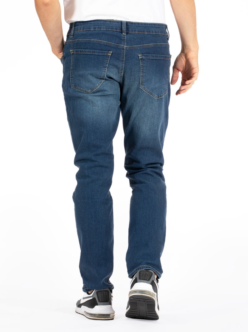 Jeans coupe droite ajustée stretch COYOTE LEO Bleu - Kiabi