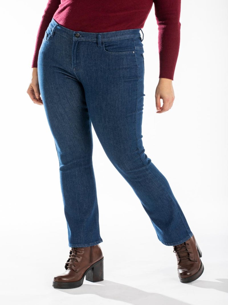 Jeans coupe droite bootcut brut brossé OBBO2 'OBER' Bleu - Kiabi