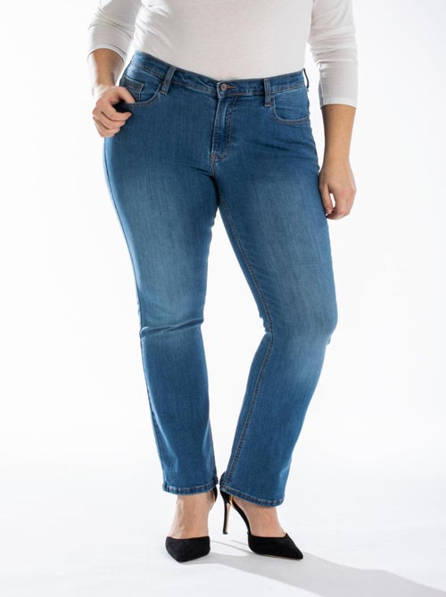 Jeans coupe droite bootcut stone brossé OBBO1 'OBER' - Kiabi