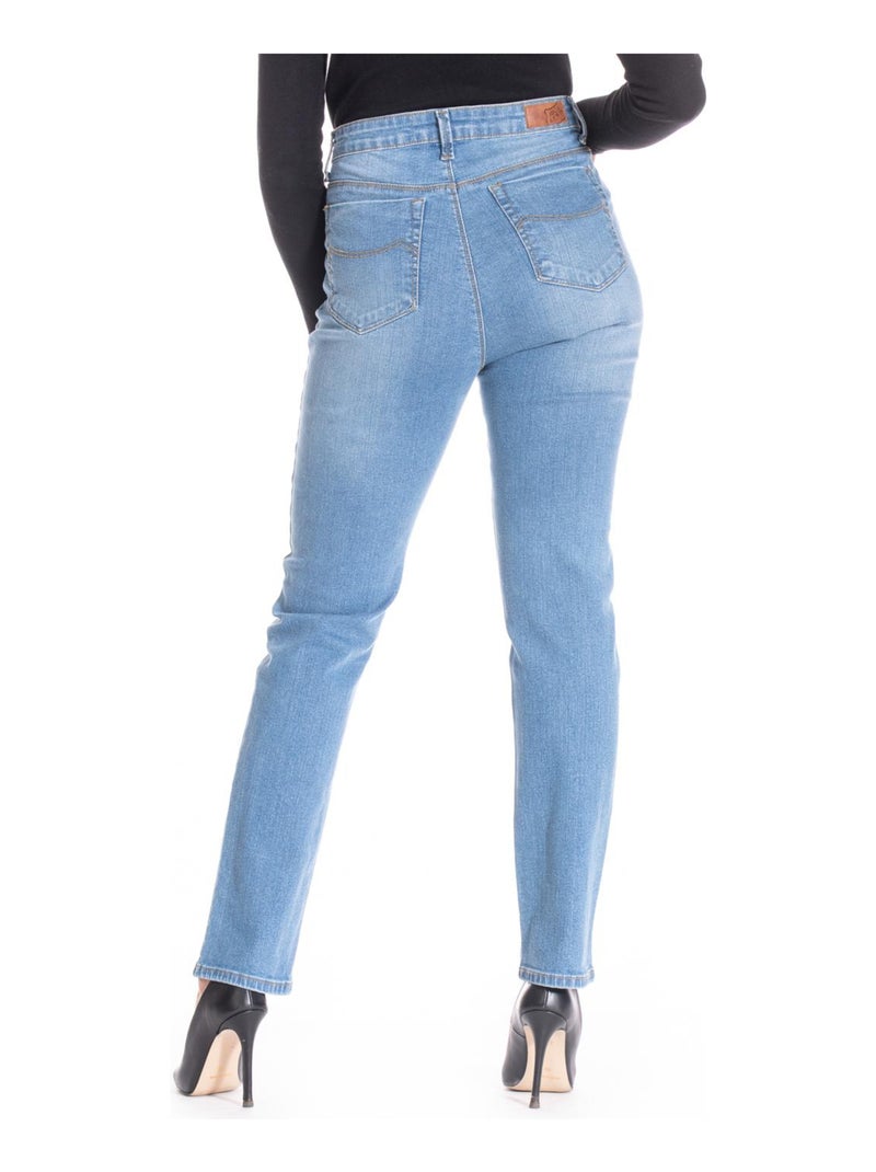 Jeans coupe droite denim stretch brossé ZOE 'Rica Lewis' Bleu - Kiabi