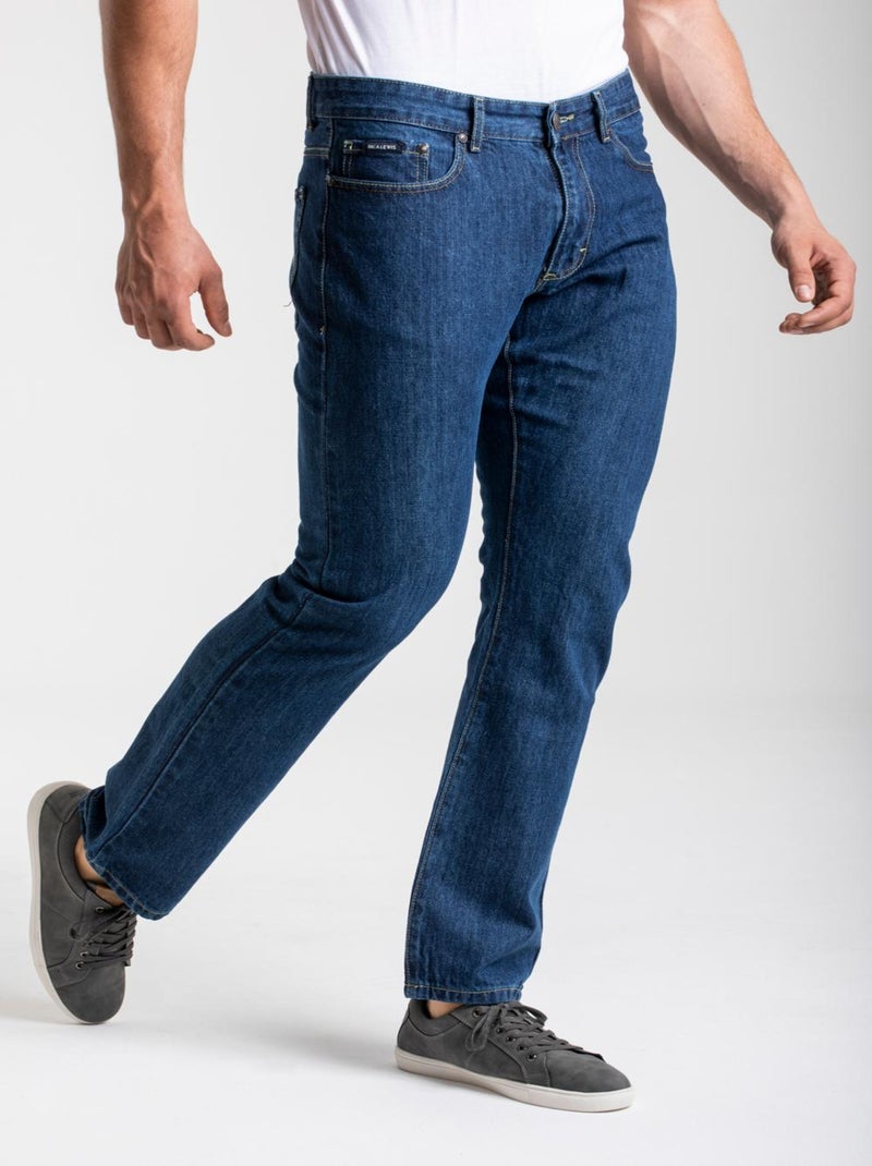 Jeans coupe droite RL70 confort coton stone washed 'Rica Lewis' Bleu - Kiabi