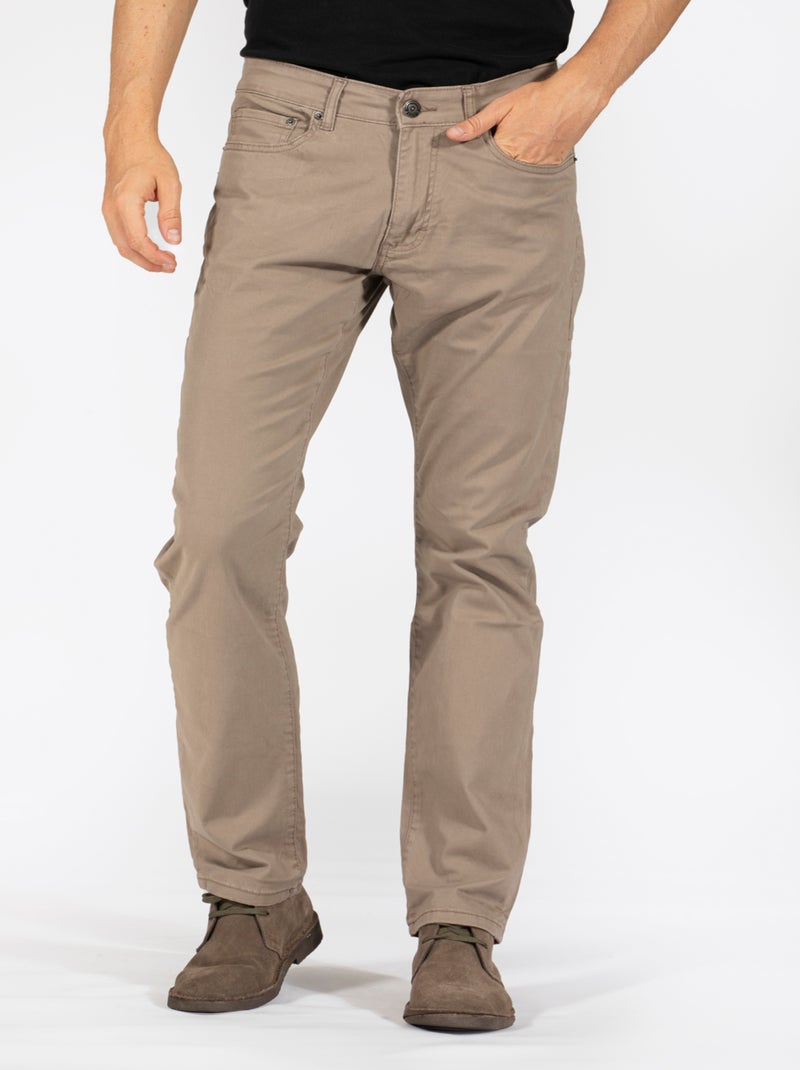 Jeans coupe droite stretch COYOTE BILL Beige - Kiabi