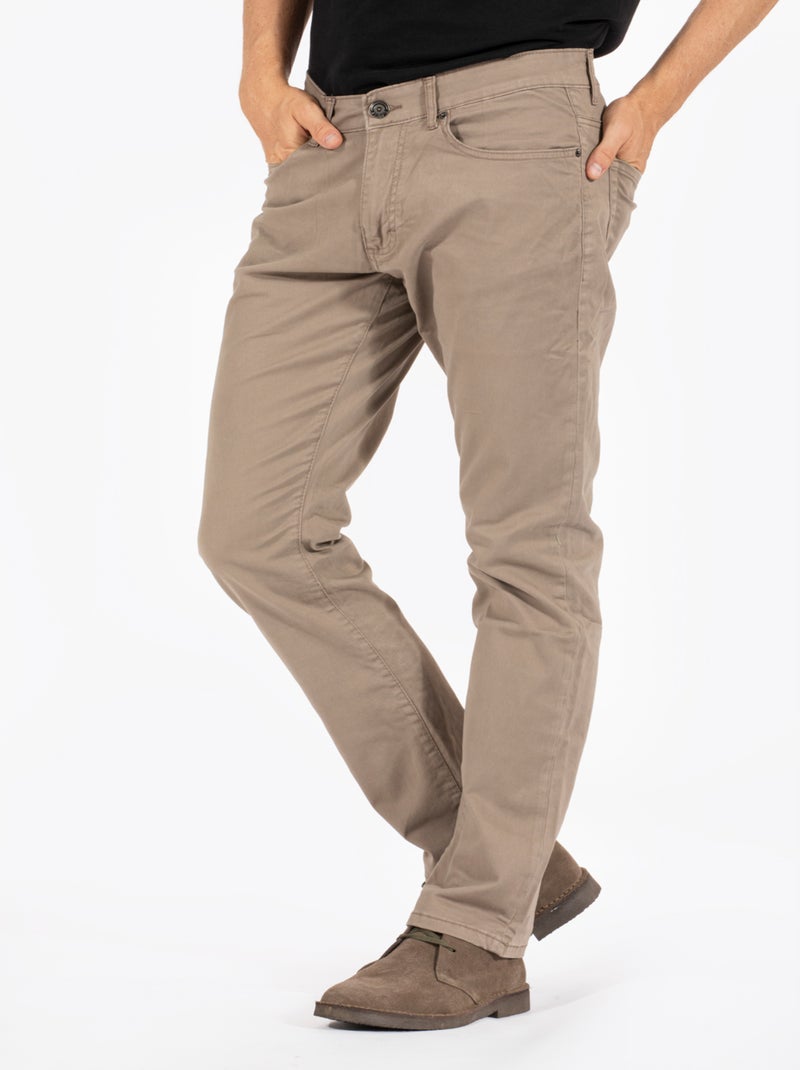 Jeans coupe droite stretch COYOTE BILL Beige - Kiabi