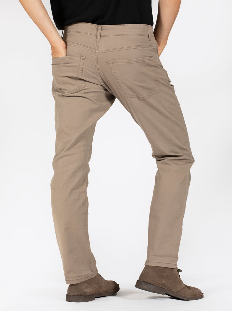 Jeans coupe droite stretch COYOTE BILL Beige - Kiabi