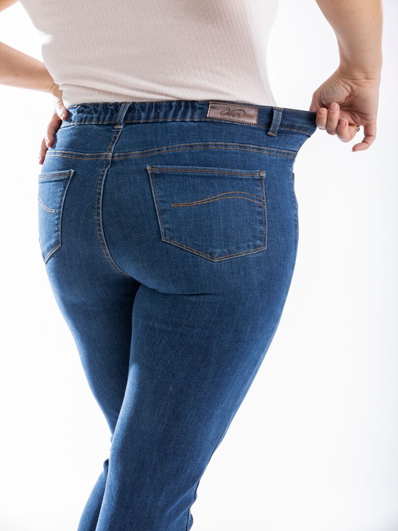 Jeans coupe droite taille haute denim OBR8 Bleu - Kiabi