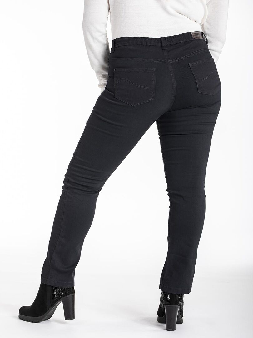 Jeans coupe droite taille haute stretch OBR9 Noir - Kiabi
