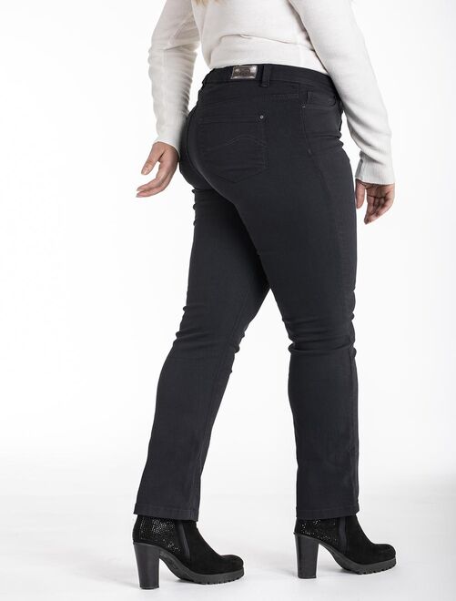 Jeans coupe droite taille haute stretch OBR9 'OBER' - Kiabi