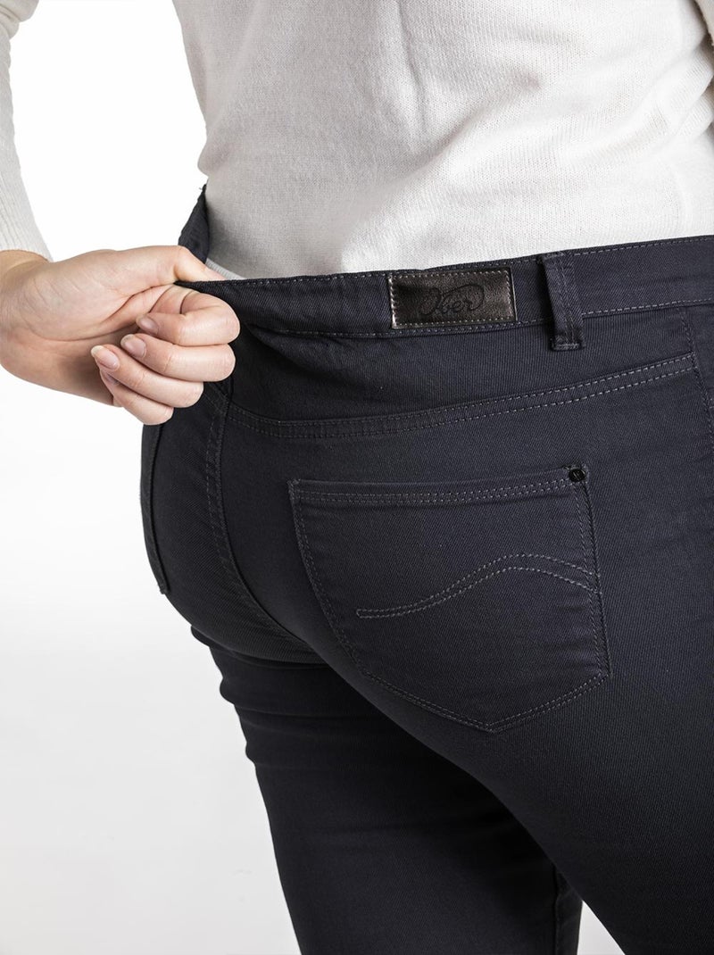Jeans coupe droite taille haute stretch OBR9 'OBER' Noir - Kiabi