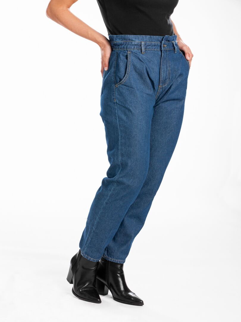 Jeans coupe mom coton LUCIE 'Rica Lewis' Bleu - Kiabi