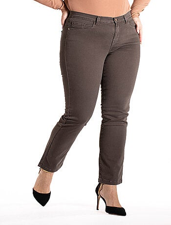 Jeans de couleur coupe droite taille haute stretch 'OBER'