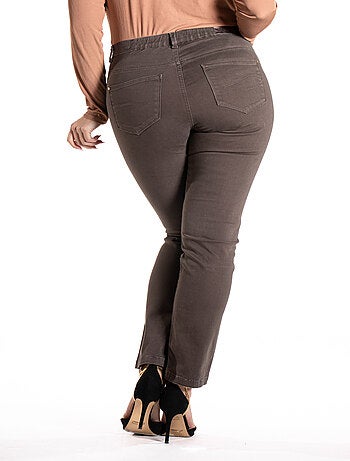 Jeans de couleur coupe droite taille haute stretch 'OBER'
