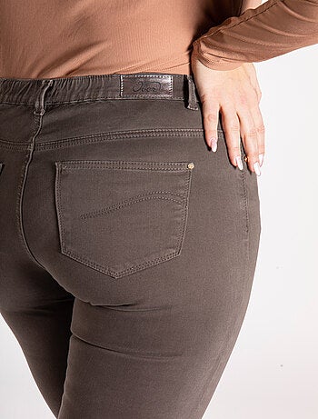 Jeans de couleur coupe droite taille haute stretch 'OBER'