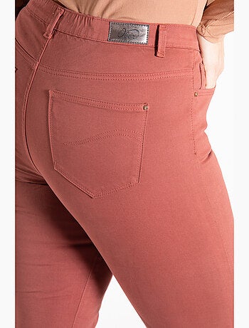 Jeans de couleur coupe droite taille haute stretch 'OBER'
