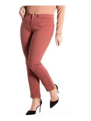 Jeans de couleur coupe droite taille haute stretch 'OBER'