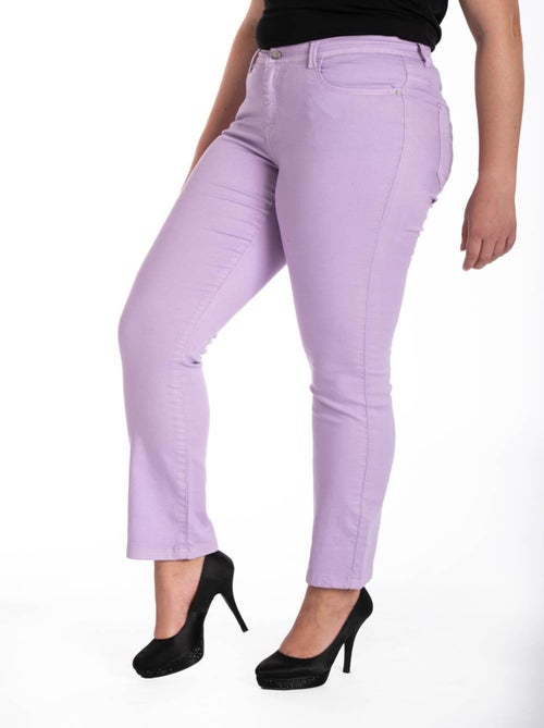 Jeans de couleur taille haute stretch OBR13 'OBER' - Kiabi