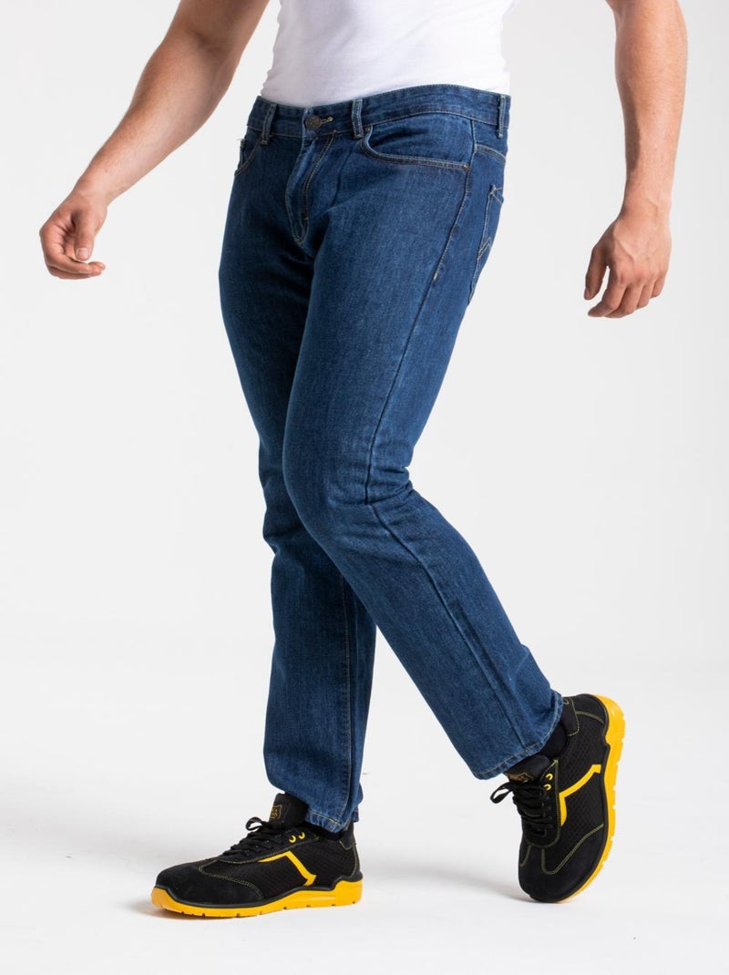 Jeans de travail coton coupe confort stone WORK5 'Rica Lewis' Bleu - Kiabi