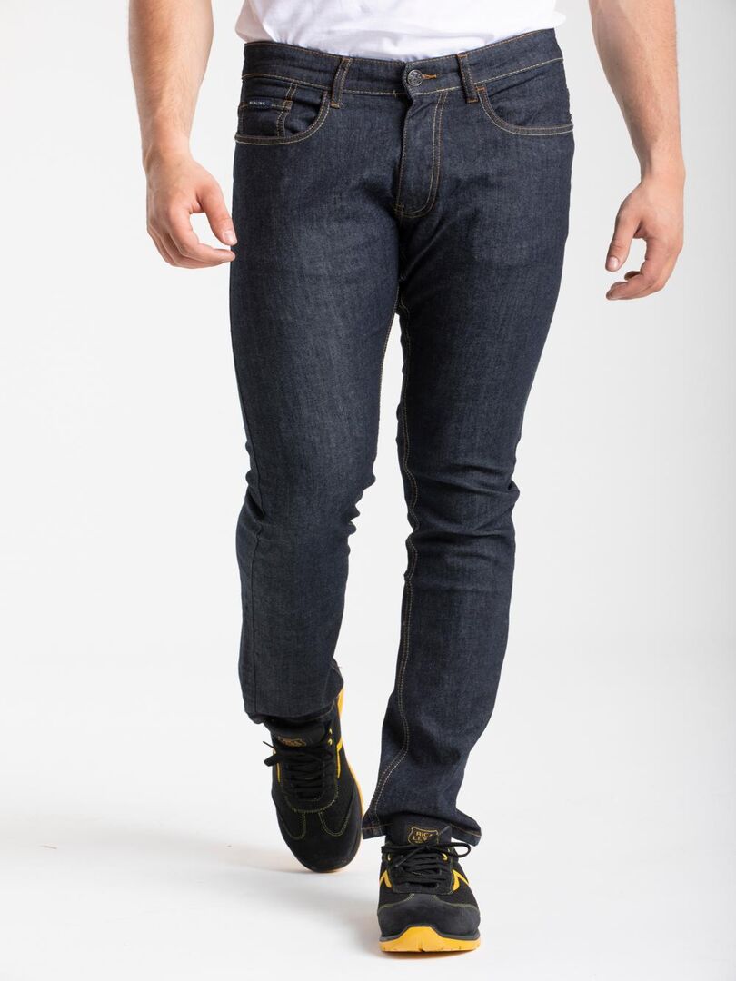 Jeans de travail coupe droite ajustée brut stretch WORK2 'Rica Lewis' Bleu - Kiabi