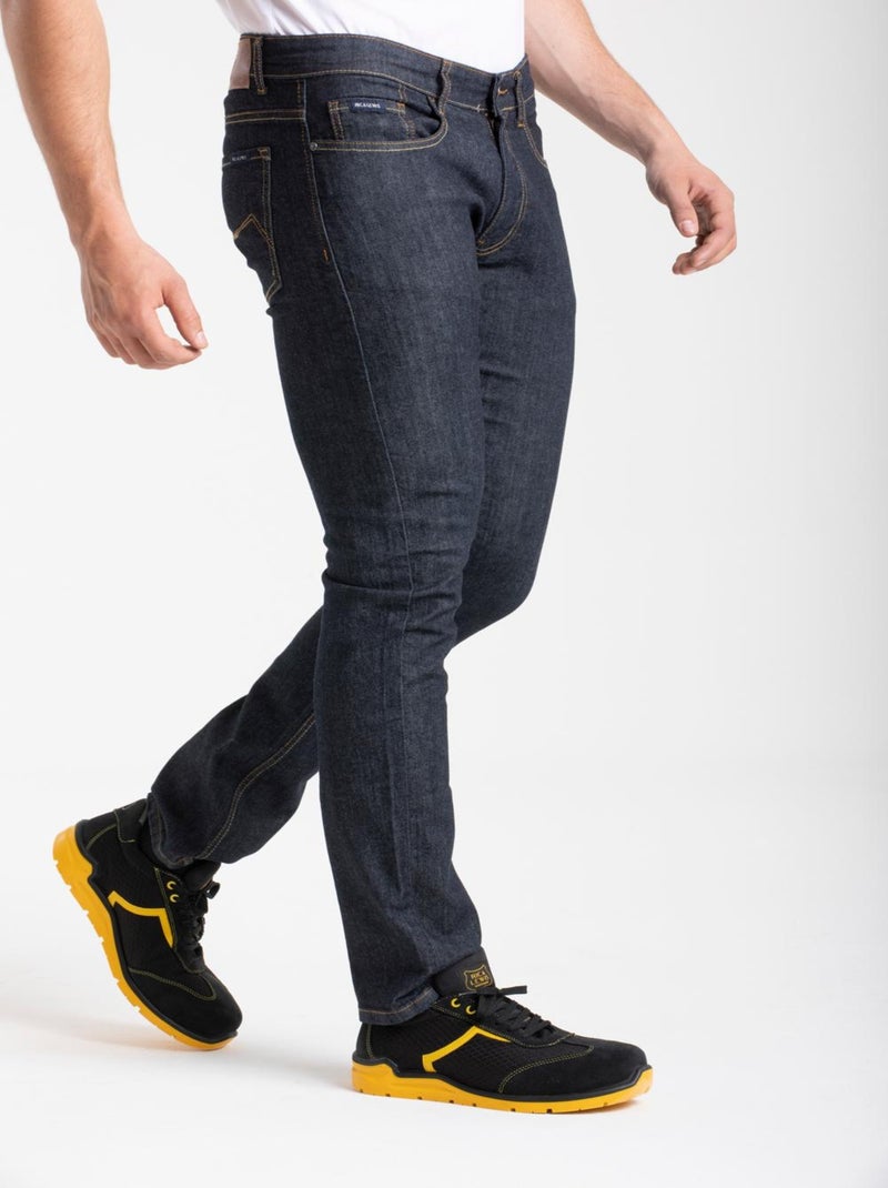 Jeans de travail coupe droite ajustée brut stretch WORK2 'Rica Lewis' Bleu - Kiabi