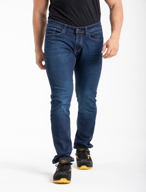 Jeans de travail coupe droite ajustée denim brossé stretch WORK0 'Rica Lewis' - Kiabi